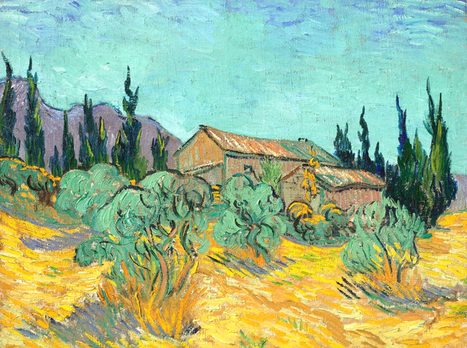 Vincent van Gogh’s “Farmhouse in Provence” – Rustic Charm on Canvas