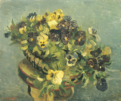 Van Gogh’s “Pansies in a Basket” – A Timeless Floral Canvas Art