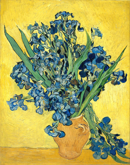 Vincent van Gogh's "Irises on Yellow" – Premium Canvas Art Print