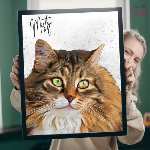 Custom Watercolour Cat Portrait - Presents for Cats and Cat Lovers