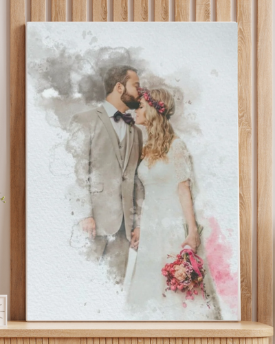 Personalised Watercolour Portrait - Watercolour on Canvas