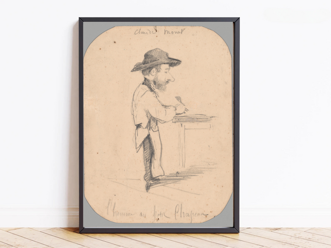 Claude Monet’s Man in a Hat - Vintage Art Print on Canvas