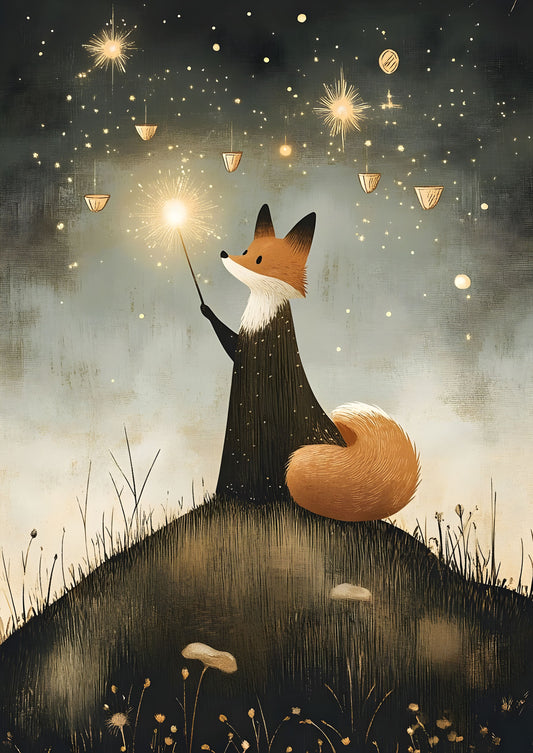 Enchanted Night Fox Canvas Art