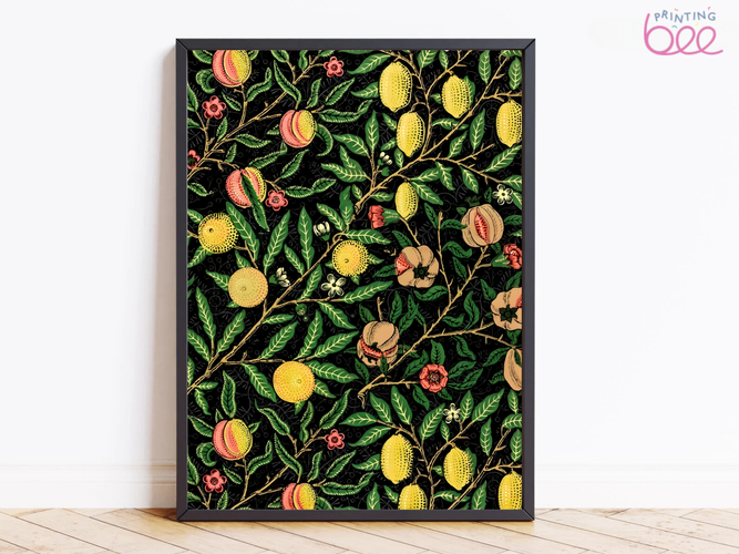 William Morris Fruit (Pomegranate) Pattern Art Print – Classic Botanical Canvas & Framed Print