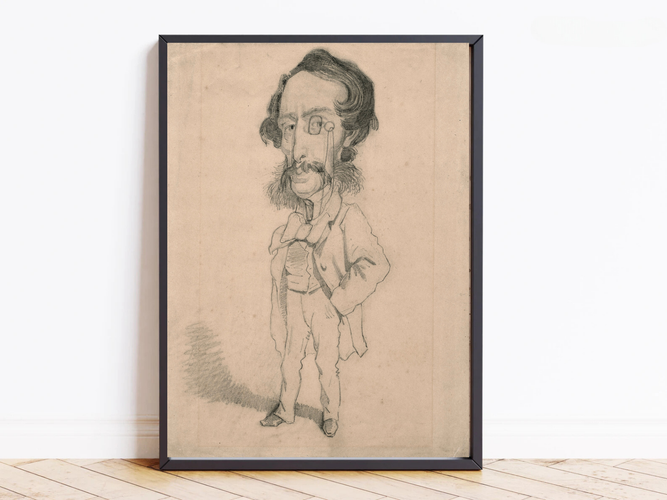 Hand-Drawn Caricature on Canvas – Timeless Artistic Expression