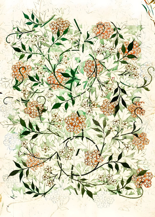 William Morris Jasmine Pattern (1872) – Art Print on Canvas and Paper