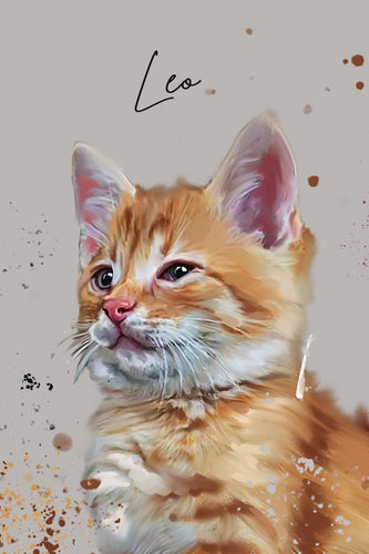 Custom Splatter Paint Cat Portrait - Presents for Cats and Cat Lovers