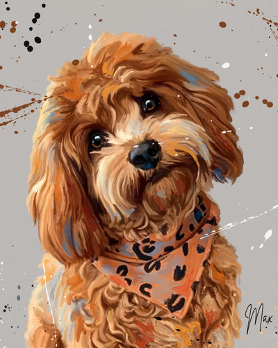 Custom Splatter Paint Dog Portrait | Personalised Pet Art Print