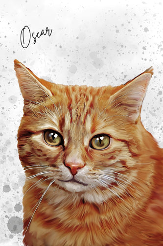 Custom Watercolour Cat Portrait - Presents for Cats and Cat Lovers