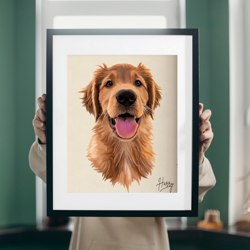 Custom Pet Portrait on Canvas or Art Paper | 'Hand' Painted Pet Portrait From Photo