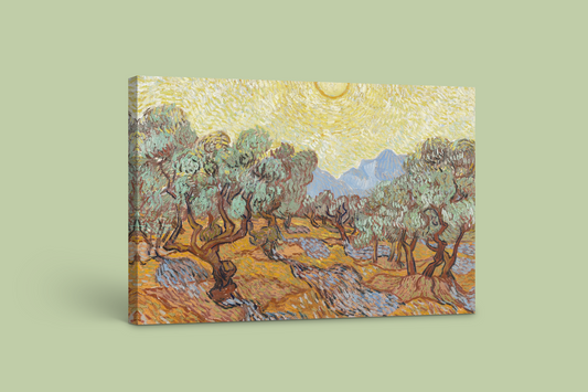 Vincent van Gogh’s “Olive Trees with Yellow Sky and Sun” – Stunning Canvas Wall Art