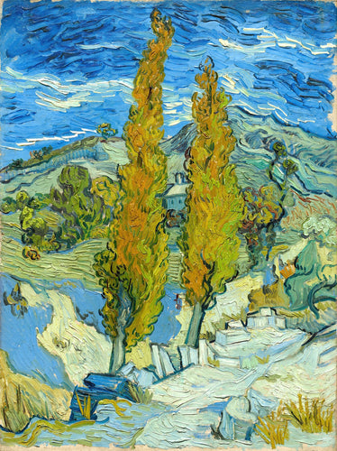 Vincent van Gogh’s “Two Poplars on a Road Through the Hills” – Canvas Art Print