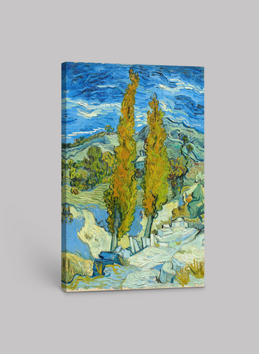 Vincent van Gogh’s “Two Poplars on a Road Through the Hills” – Canvas Art Print