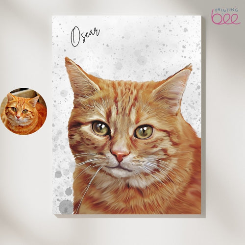 Custom Watercolour Cat Portrait - Presents for Cats and Cat Lovers