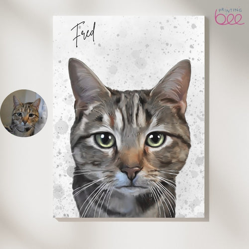 Custom Watercolour Cat Portrait - Presents for Cats and Cat Lovers