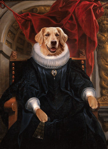 Custom Royal Pet Portrait on Canvas or Art Paper | Oil Pet Portrait From Photo | Regal Dog Portrait