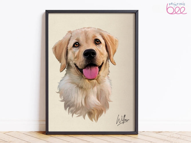 Custom Pet Portrait on Canvas or Art Paper | 'Hand' Painted Pet Portrait From Photo