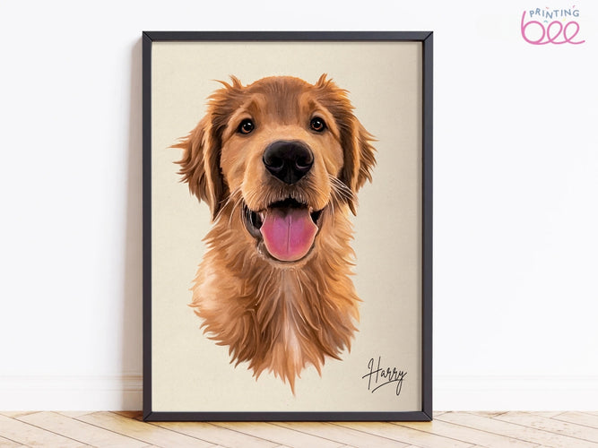 Custom Pet Portrait on Canvas or Art Paper | 'Hand' Painted Pet Portrait From Photo