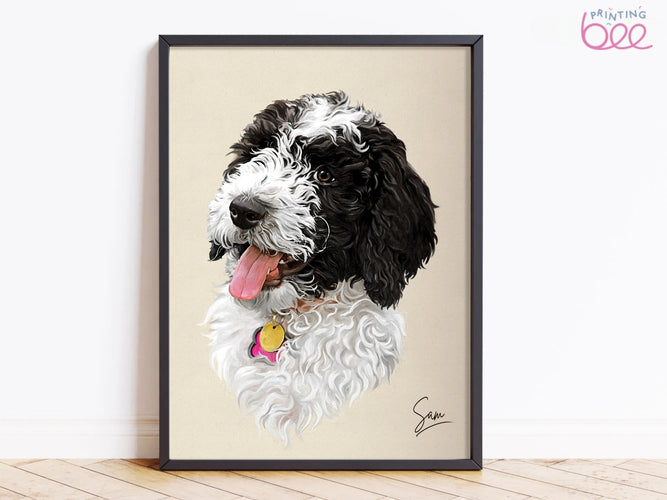 Custom Pet Portrait on Canvas or Art Paper | 'Hand' Painted Pet Portrait From Photo