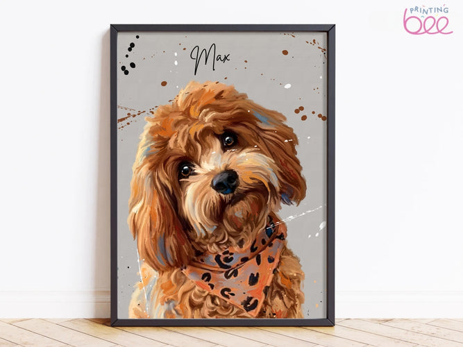 Custom Splatter Paint Dog Portrait | Personalised Pet Art Print