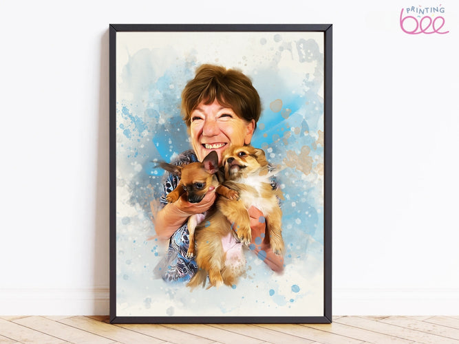 Personalised Watercolour Portrait - Watercolour on Canvas