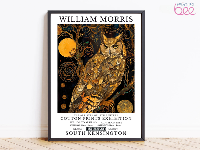 William Morris Owl Garden – Art Print on Canvas and Paper