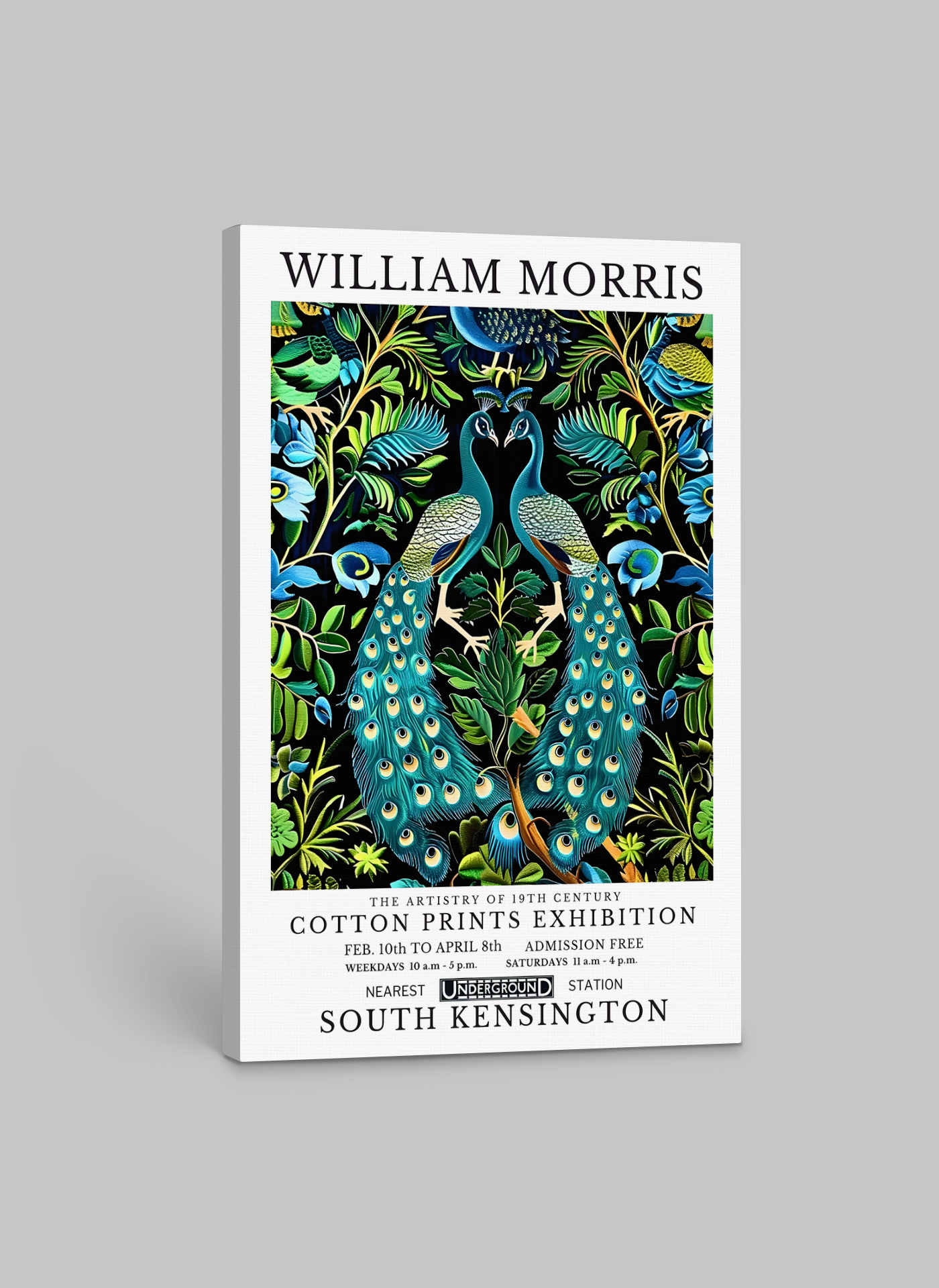 William Morris "Majestic Peacocks" Art Print on Canvas and Paper