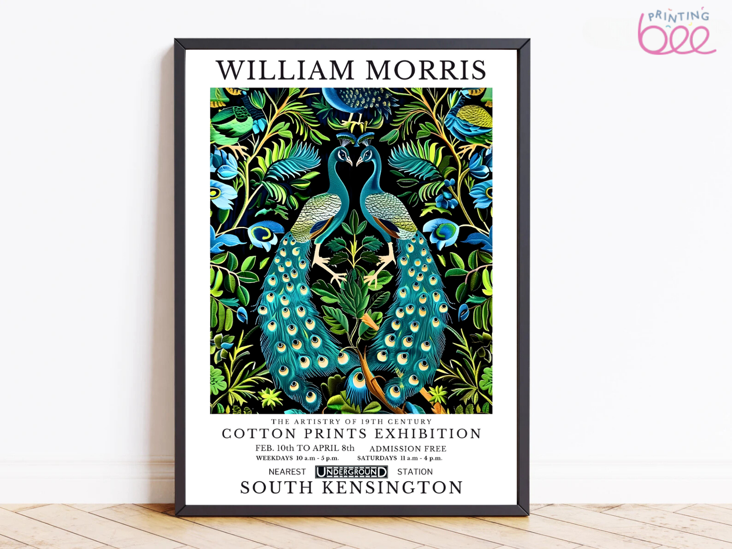 William Morris "Majestic Peacocks" Art Print on Canvas and Paper