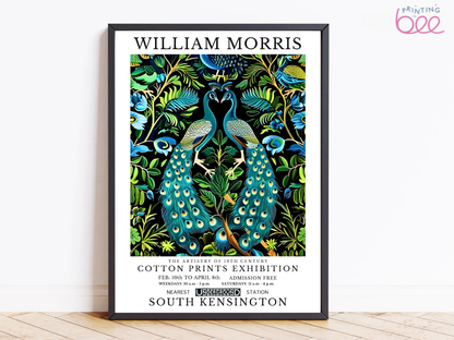 William Morris "Majestic Peacocks" Art Print on Canvas and Paper