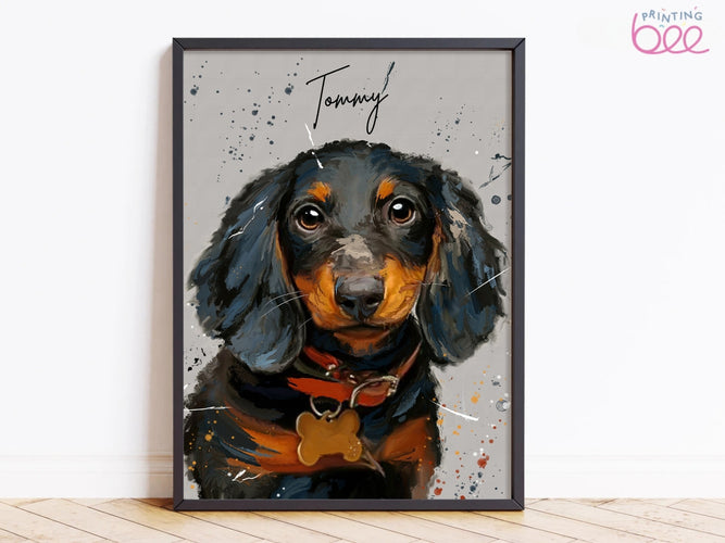 Custom Splatter Paint Dog Portrait | Personalised Pet Art Print