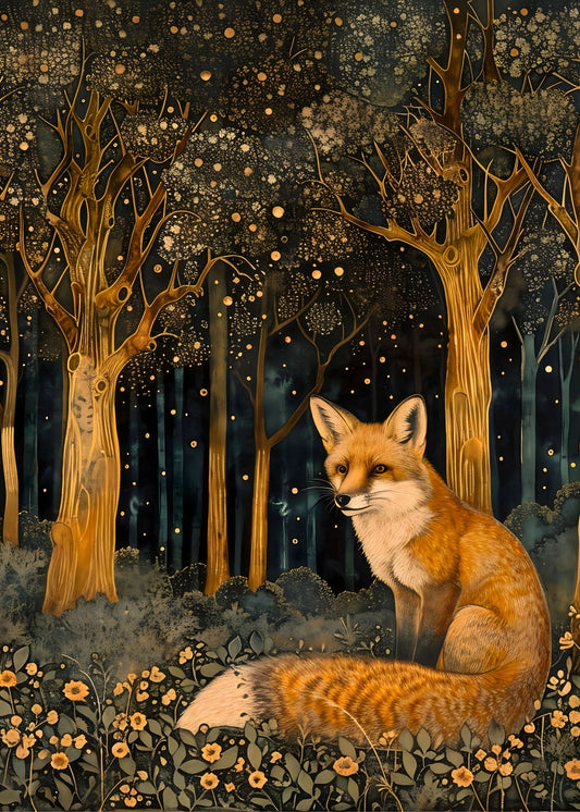 William Morris Fox Motif – Enchanted Forest Art Print on Canvas and Paper