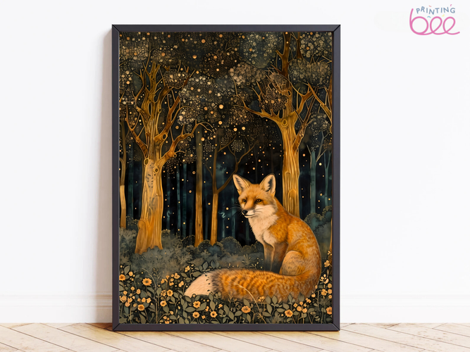 William Morris Fox Motif – Enchanted Forest Art Print on Canvas and Paper