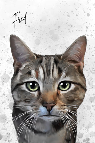 Custom Watercolour Cat Portrait - Presents for Cats and Cat Lovers