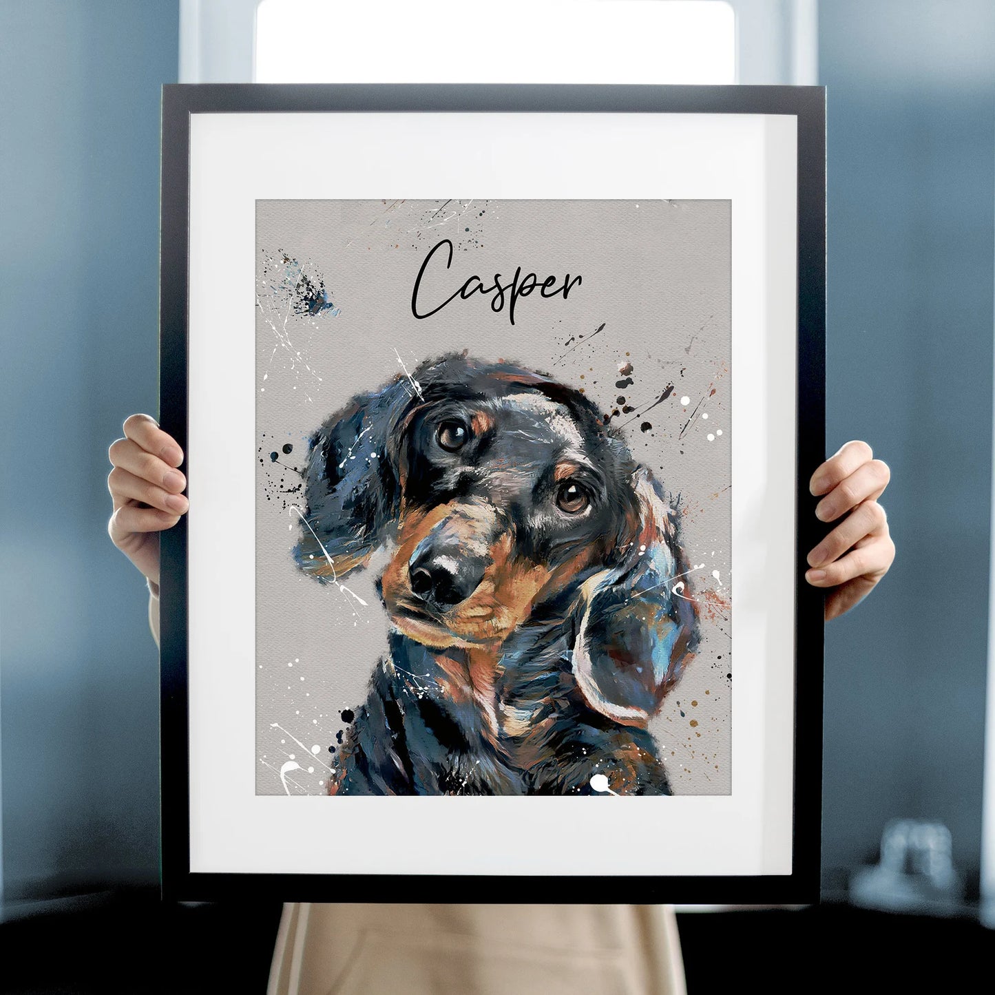 Custom Splatter Paint Dog Portrait | Personalised Pet Art Print