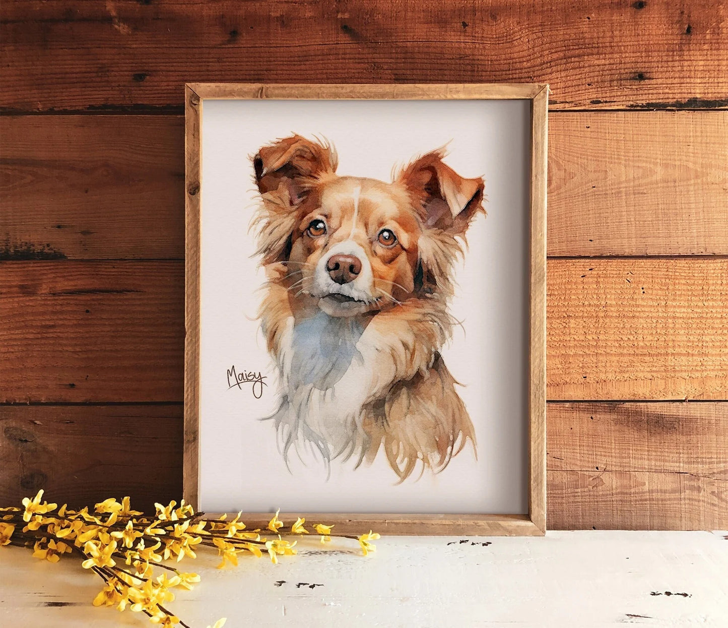 Custom Pet Portrait on Canvas or Art Paper | 'Hand' Painted Pet Portrait From Photo