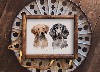 Custom Pet Portrait on Canvas or Art Paper | 'Hand' Painted Pet Portrait From Photo