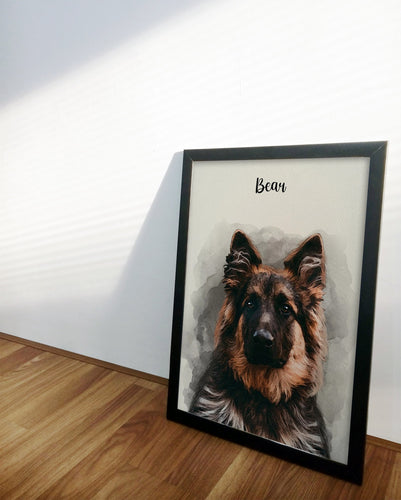 Watercolour Pet Portrait From Photo | Dog Portrait, Christmas Gift - Personalised Gift for Her