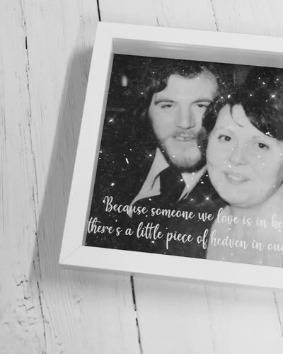 Personalised Diamond Dust Photo Frame White