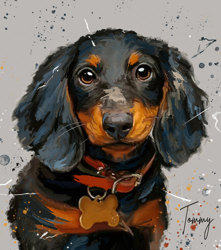 Custom Splatter Paint Dog Portrait | Personalised Pet Art Print