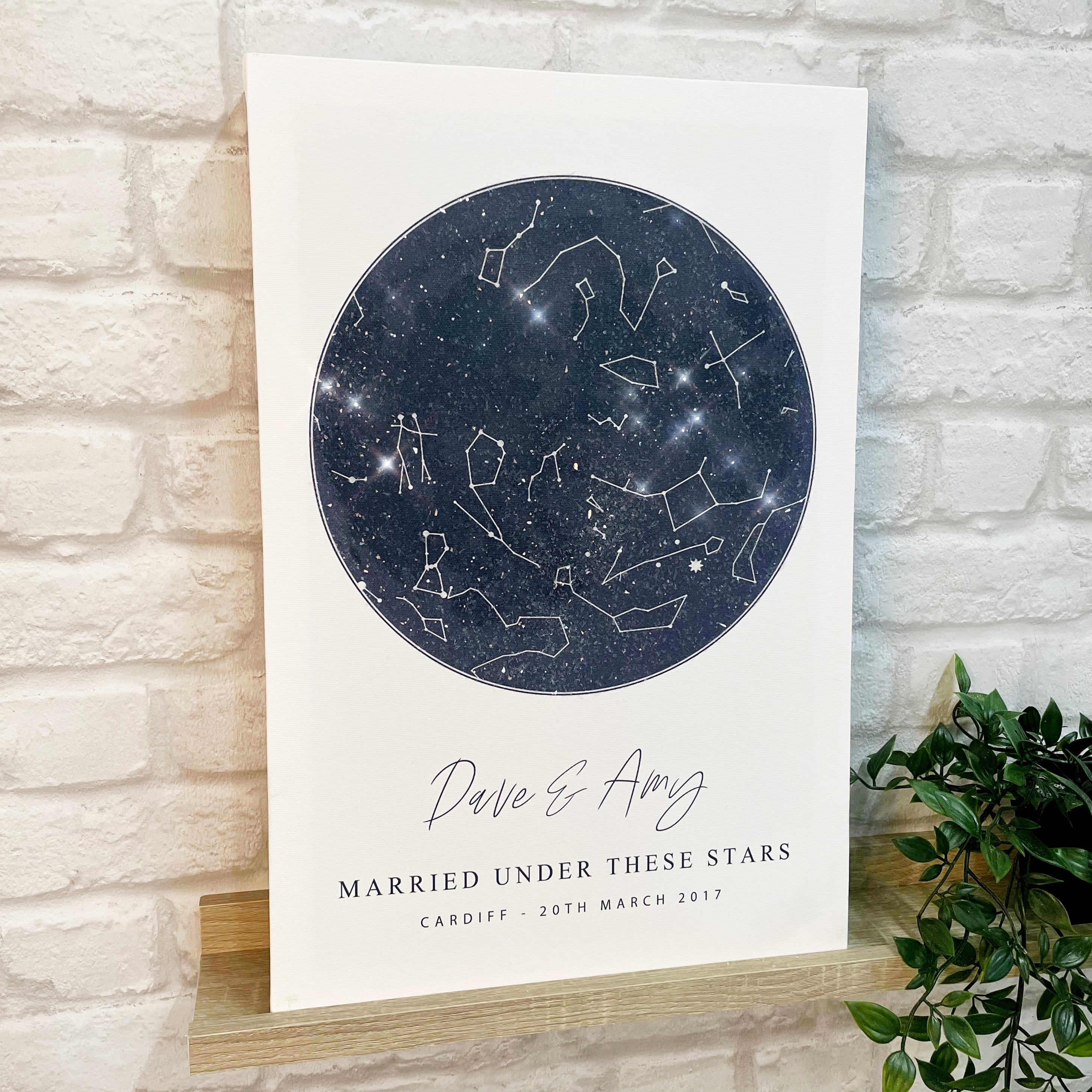 Star Map Diamond Dust Canvas