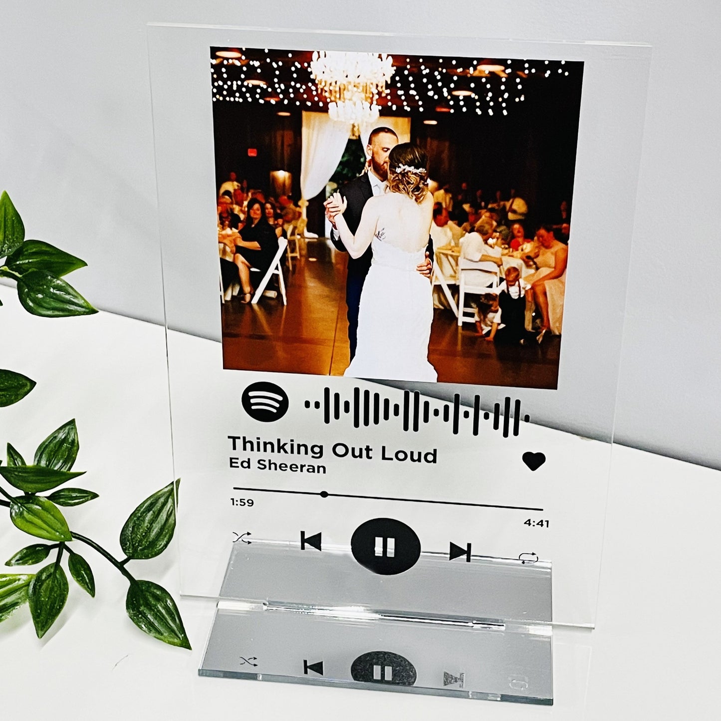 Personalised Spotify Song Glass Plaque Custom Music Gift For Him, Her, Family And Friends