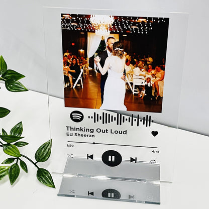 Personalised Spotify Song Glass Plaque Custom Music Gift For Him, Her, Family And Friends